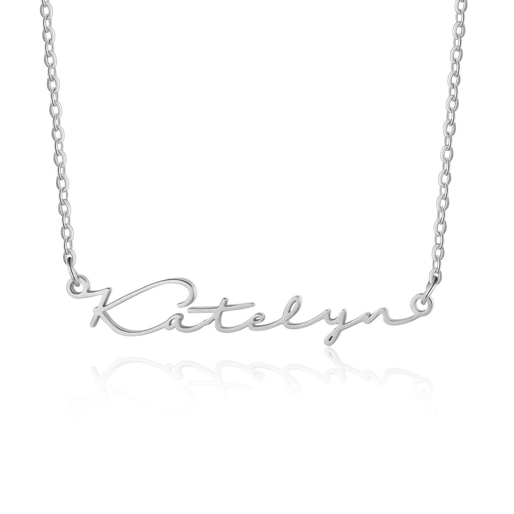 Name Necklace, Cursive Name Pendant, Personalised Necklace, Dainty Valentine's day Gift - Engraved Memories