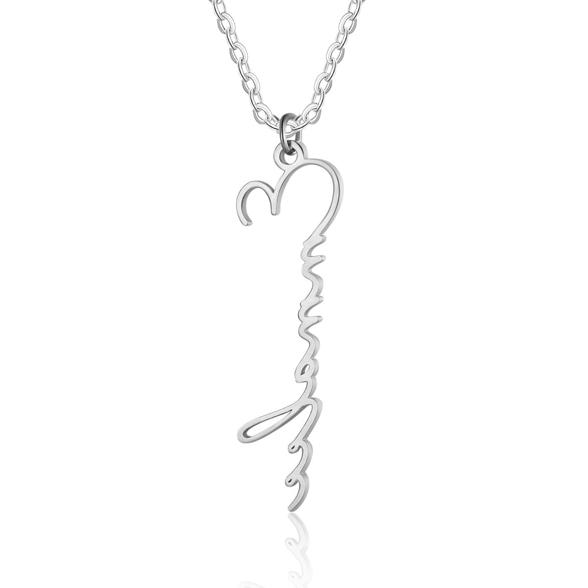 Custom Name Necklace Rose Gold Plated Stainless Steel – Engraved - Main Image