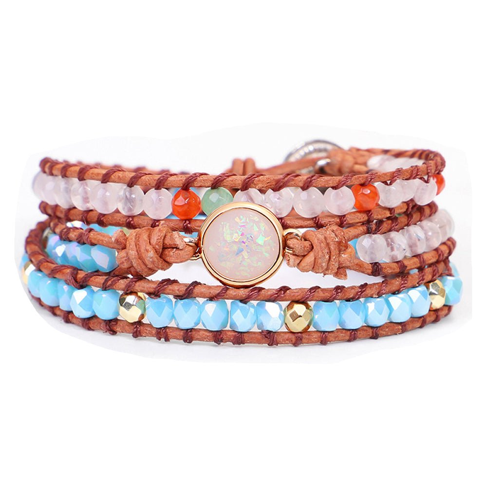 Natural Opal Bracelet with Multicolour Stones - Engraved Memories