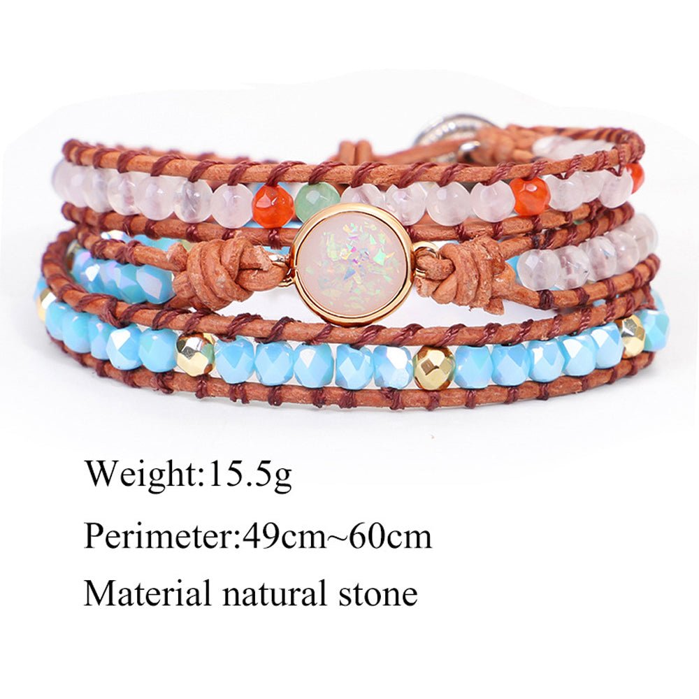 Natural Opal Bracelet with Multicolour Stones - Engraved Memories