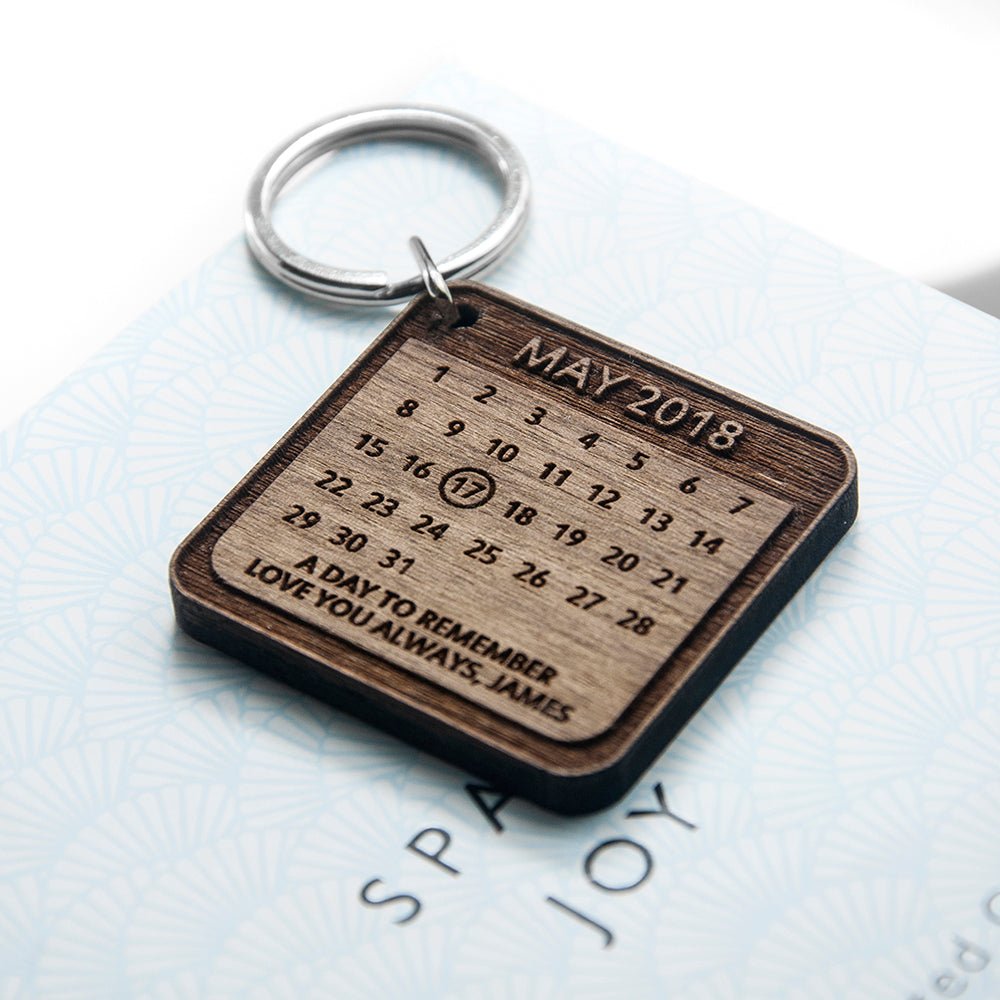 Personalised A Day To Remember Square Keyring - Engraved Memories