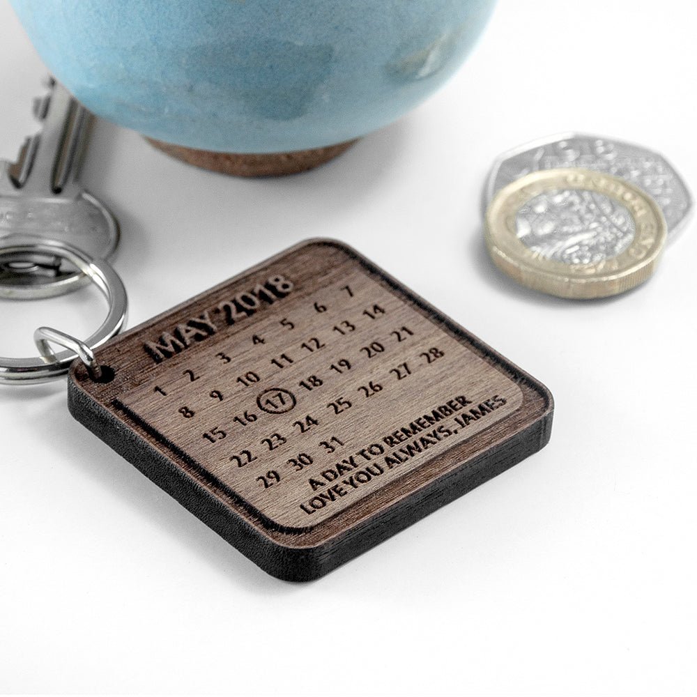 Personalised A Day To Remember Square Keyring - Engraved Memories