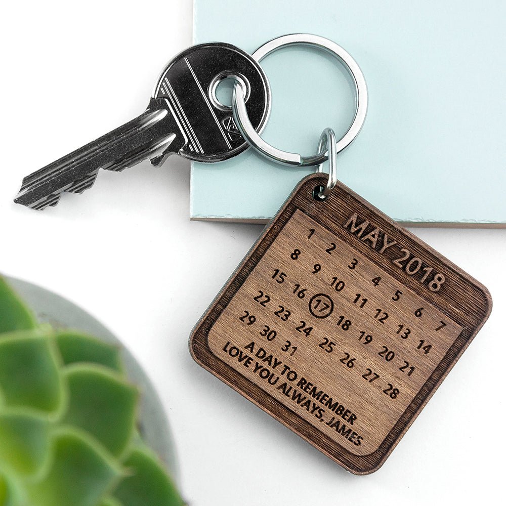Personalised A Day To Remember Square Keyring - Engraved Memories
