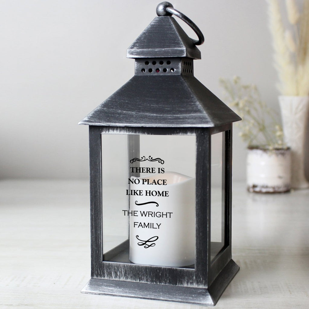 Personalised Antique Scroll Rustic Black Lantern - Engraved Memories