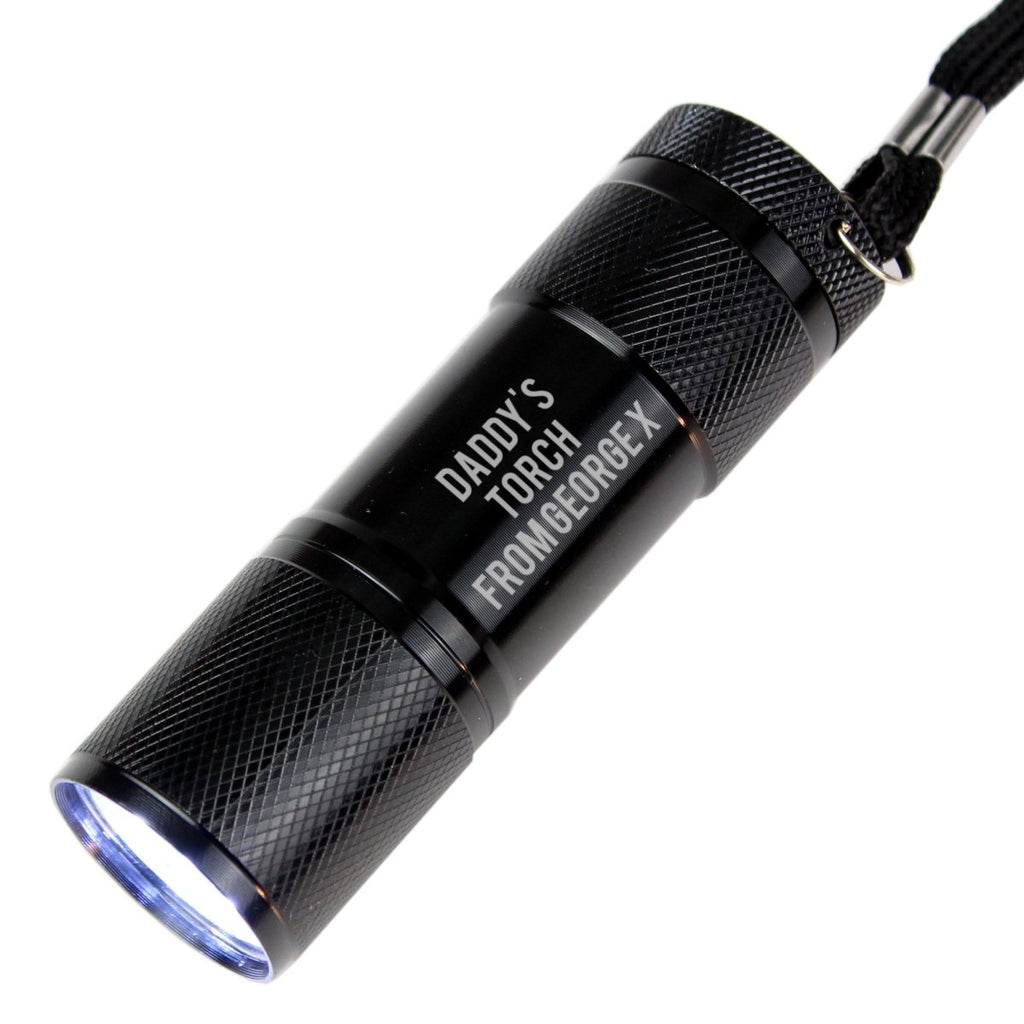 Personalised Any Text Mini LED Light Torch, Father's day Gift for Men - Engraved Memories