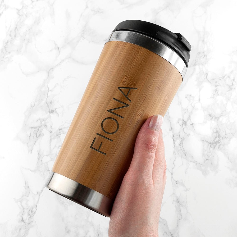 Personalised Bamboo Travel Mug - Engraved Memories