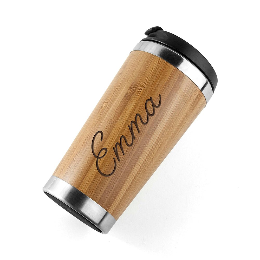 Personalised Bamboo Travel Mug - Engraved Memories