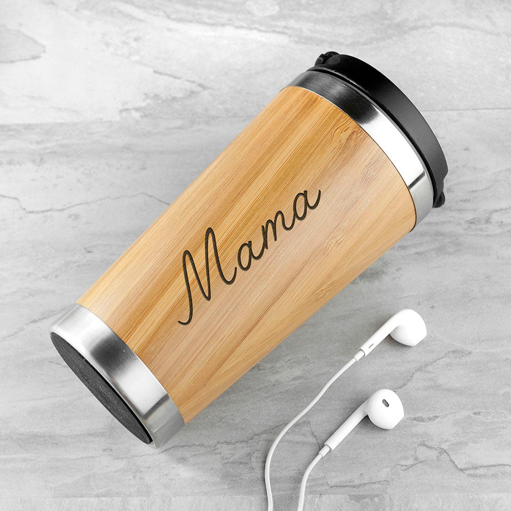 Personalised Bamboo Travel Mug - Engraved Memories