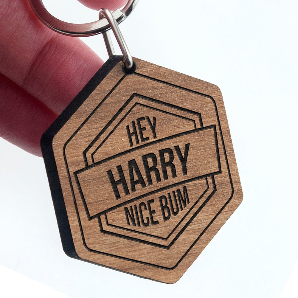 Personalised Cheeky Message Engraved Keyring - Engraved Memories