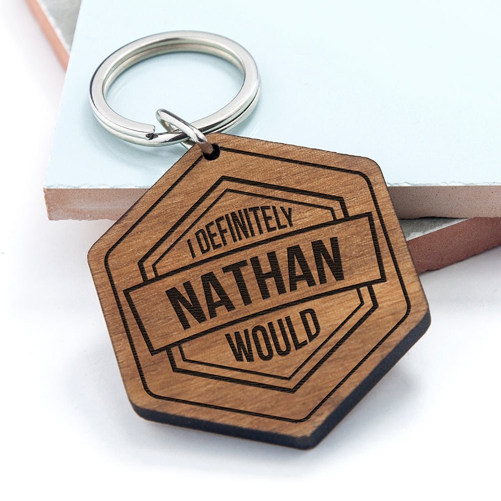 Personalised Cheeky Message Engraved Keyring - Engraved Memories