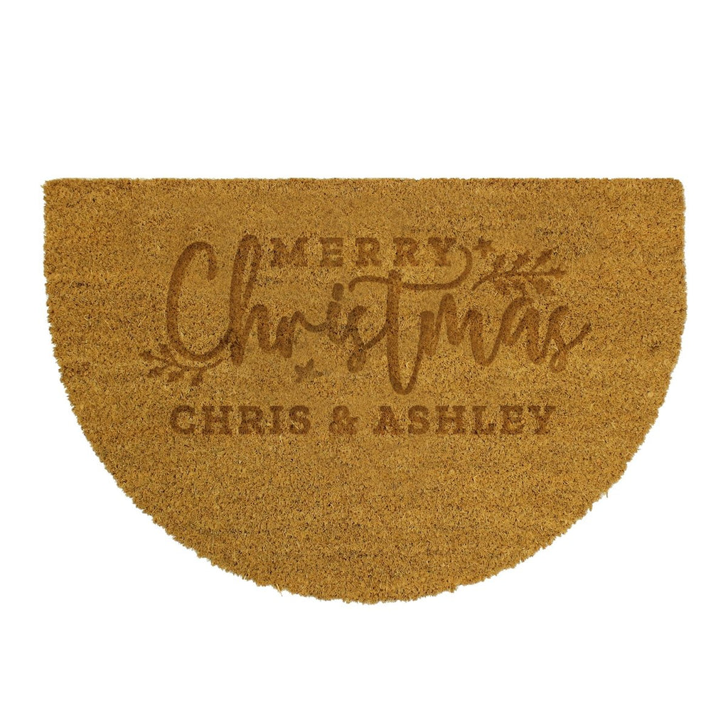 Personalised Christmas Half Moon Indoor Doormat - Engraved Memories