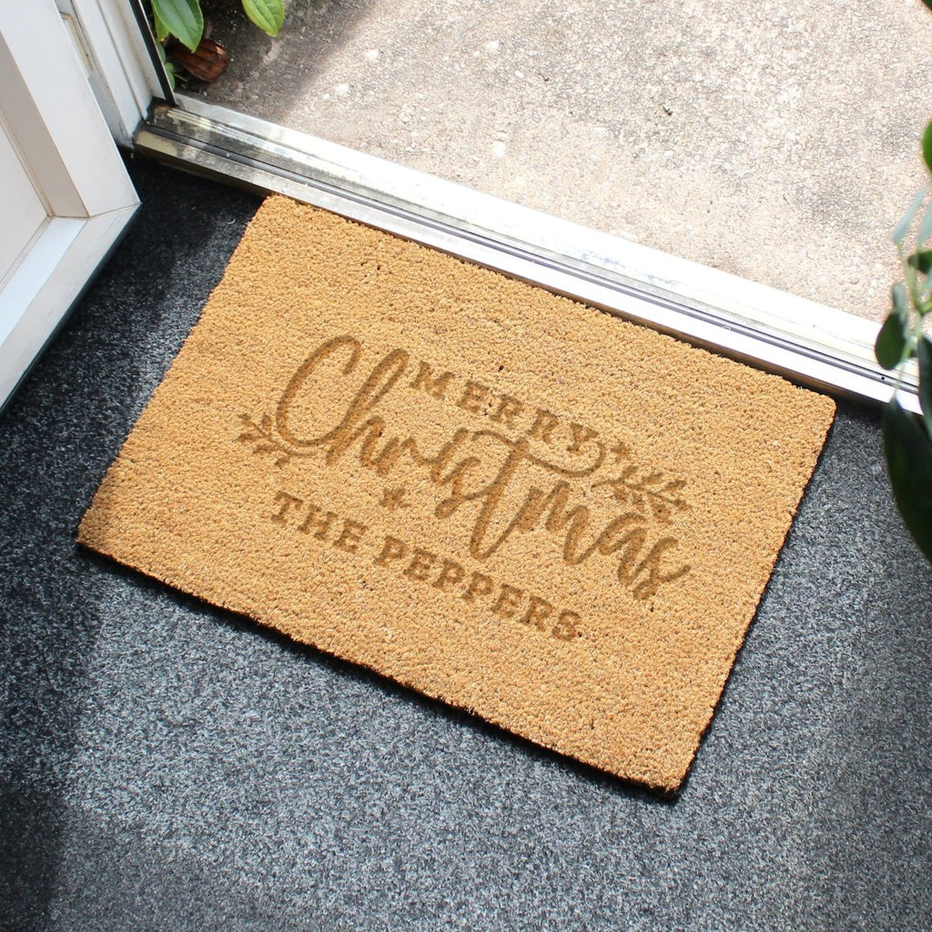 Personalised Christmas Rectangle Indoor Doormat - Engraved Memories