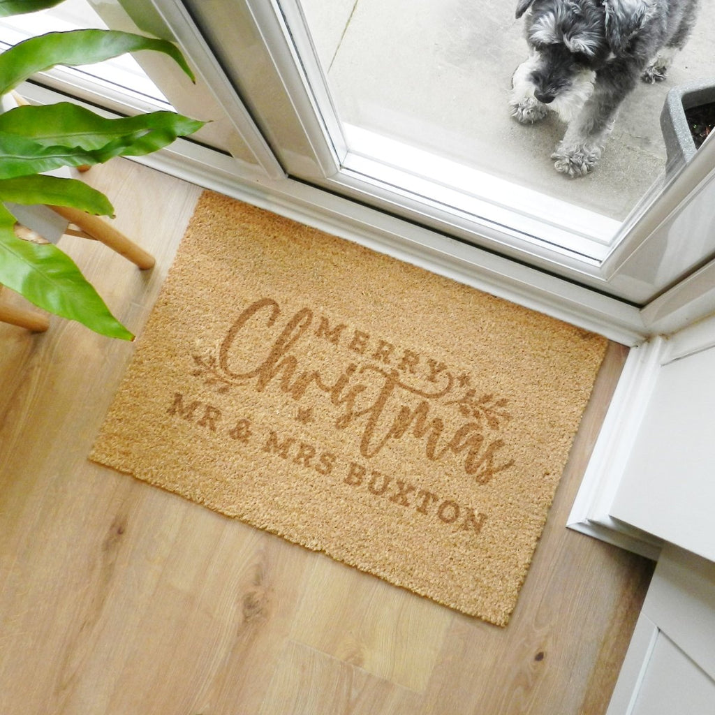 Personalised Christmas Rectangle Indoor Doormat - Engraved Memories