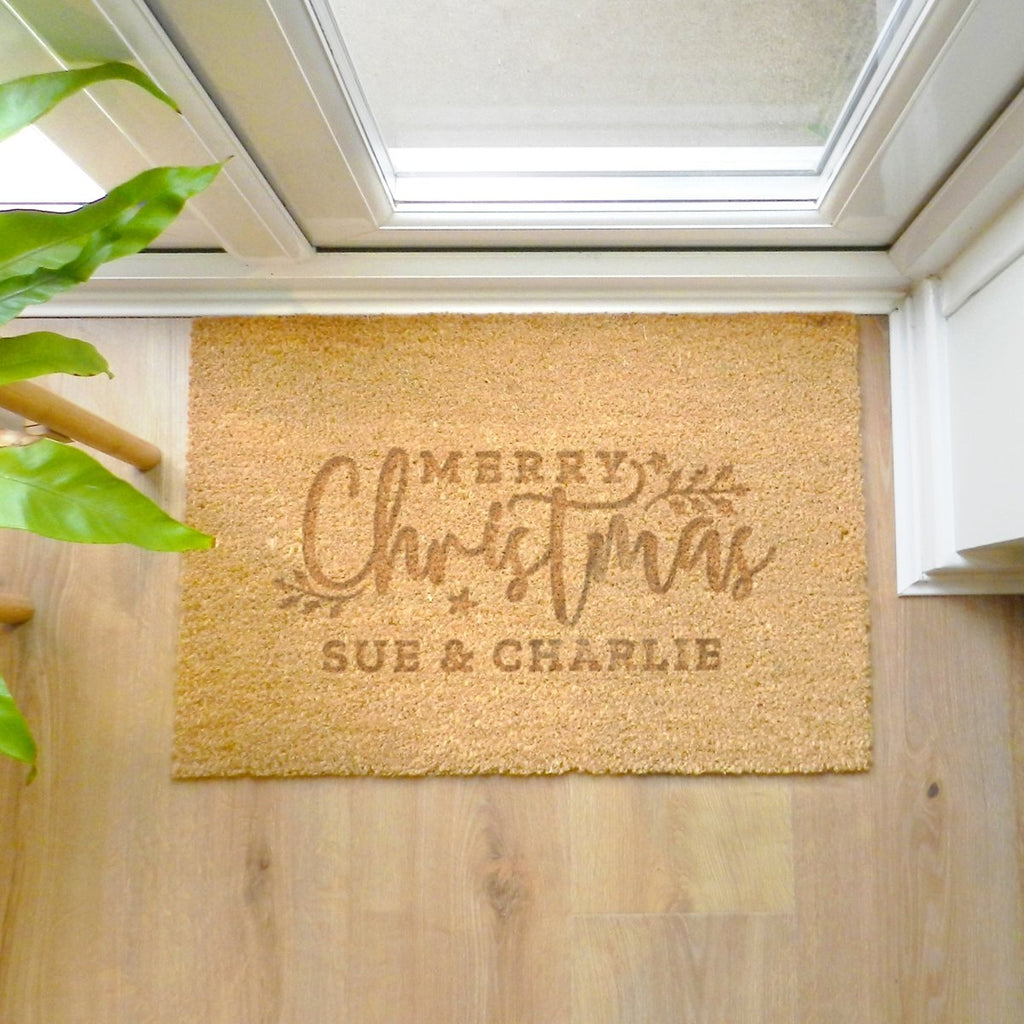 Personalised Christmas Rectangle Indoor Doormat - Engraved Memories