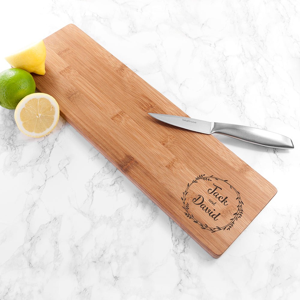 Personalised Couple's Wreath Serving Board - Engraved Memories