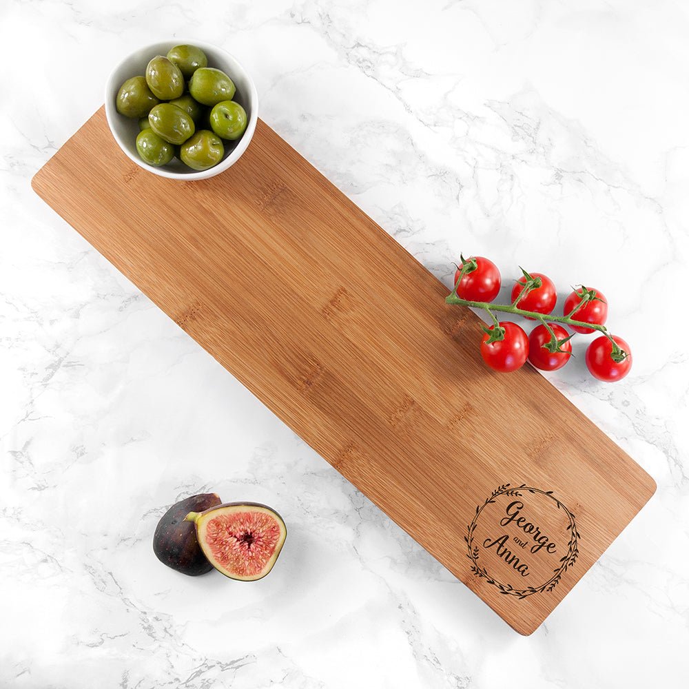 Personalised Couple's Wreath Serving Board - Engraved Memories