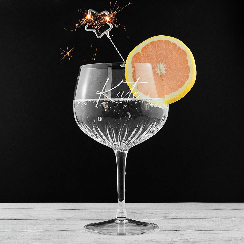 Personalised Crystal Gin Goblet - Engraved Memories