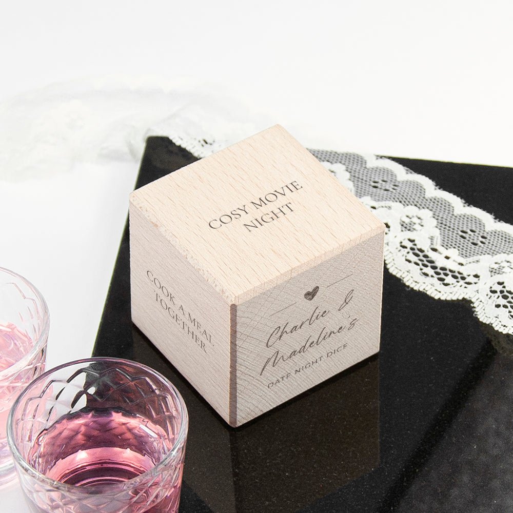 Personalised Date Night Novelty Dice - Engraved Memories