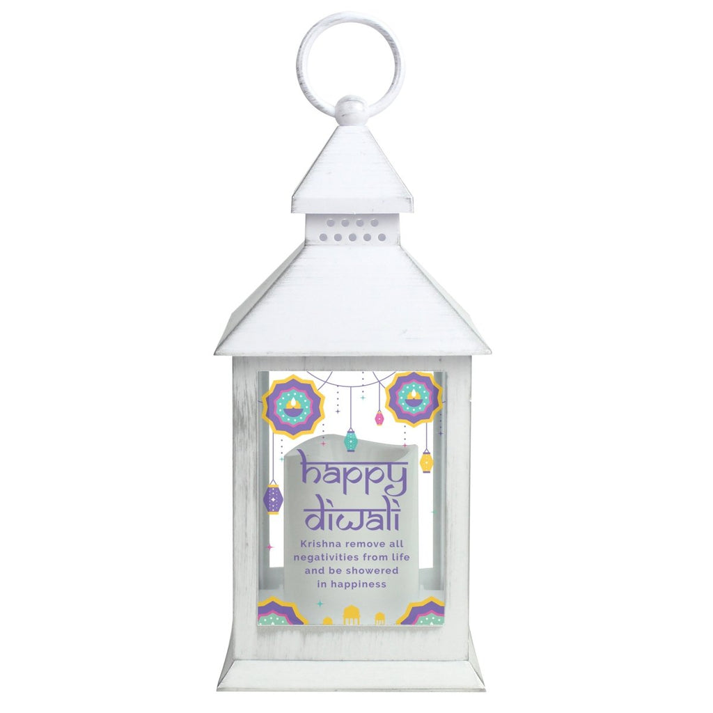 Personalised Diwali White Lantern - Engraved Memories