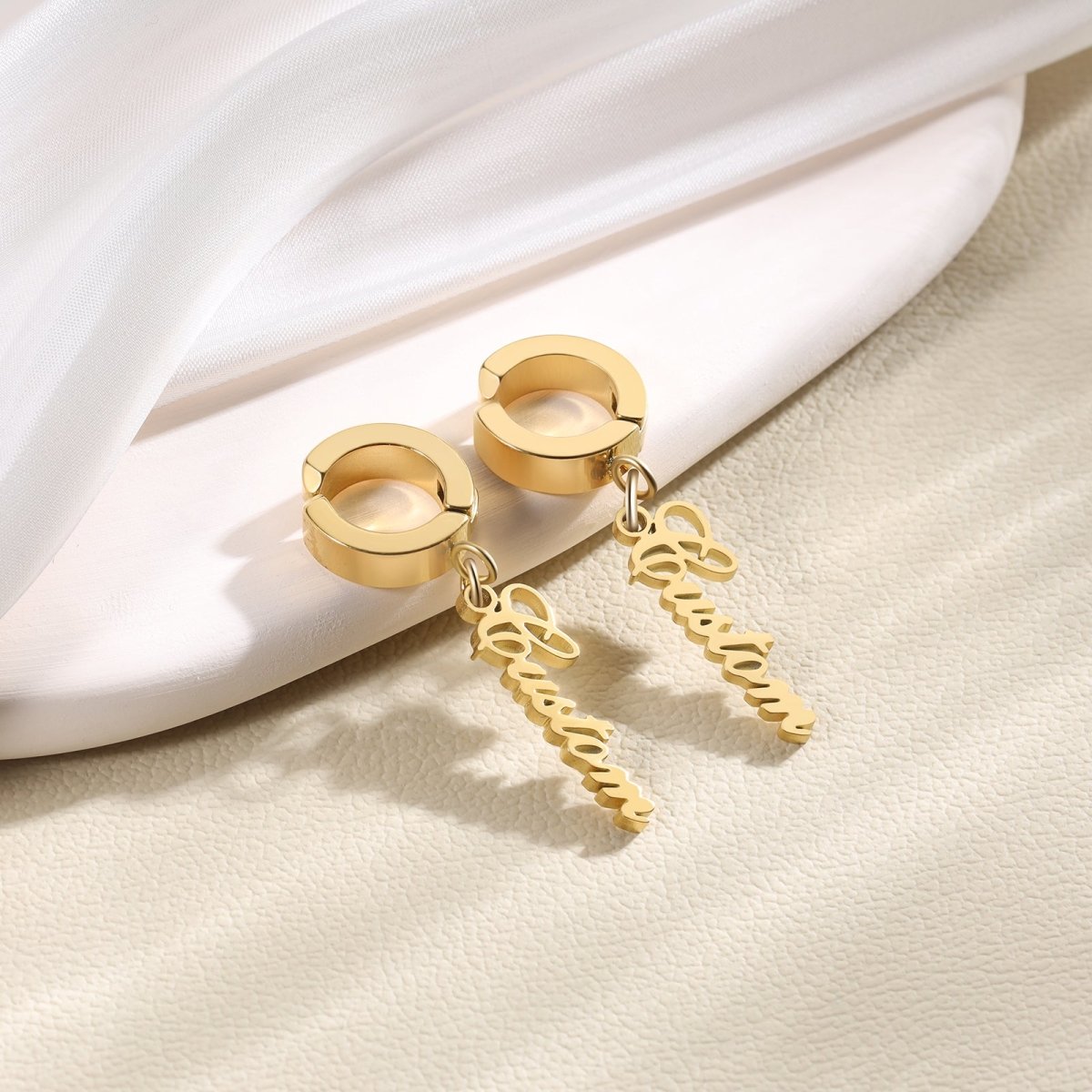 Gold Plated Personalized Earrings Gold Personalised Earrings