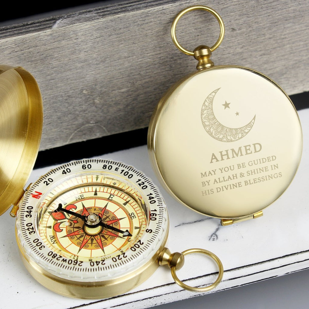 Personalised Eid and Ramadan Keepsake Compass - Engraved Memories