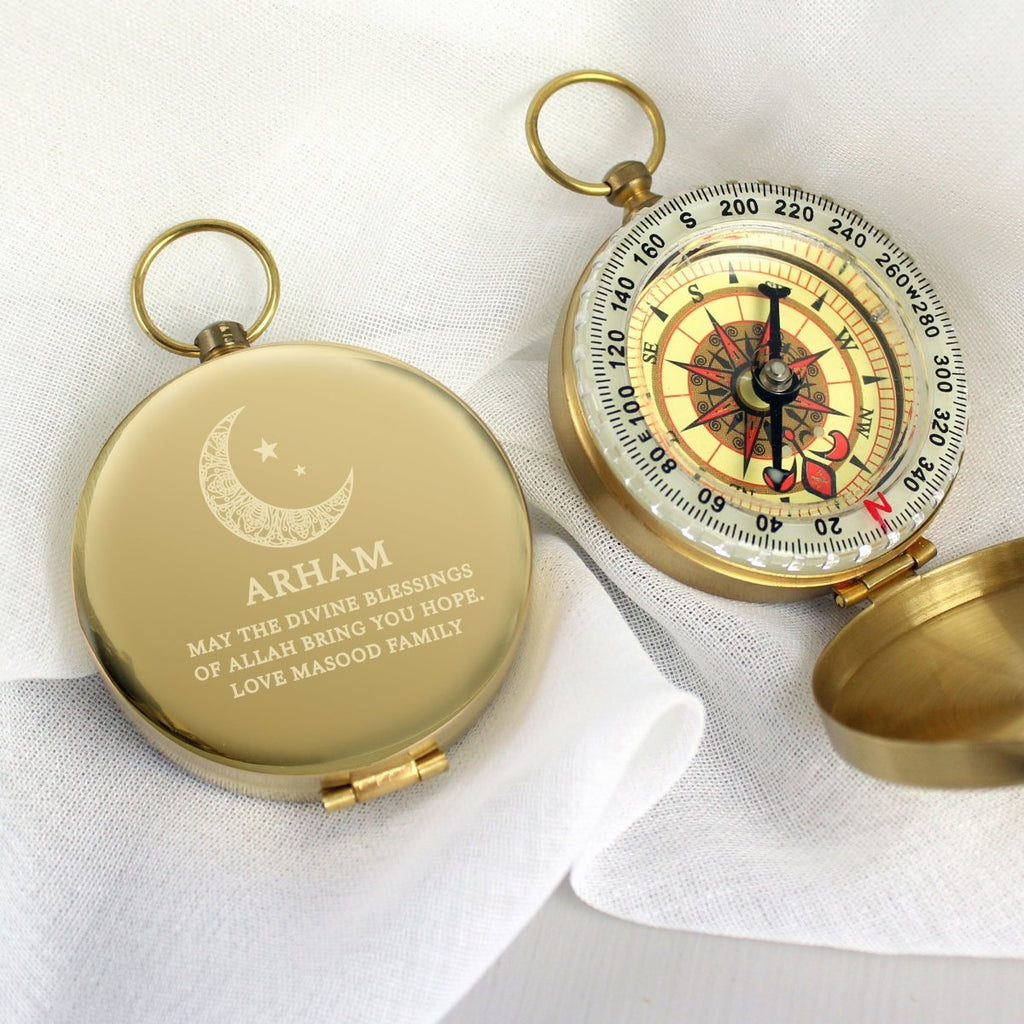 Personalised Eid and Ramadan Keepsake Compass - Engraved Memories