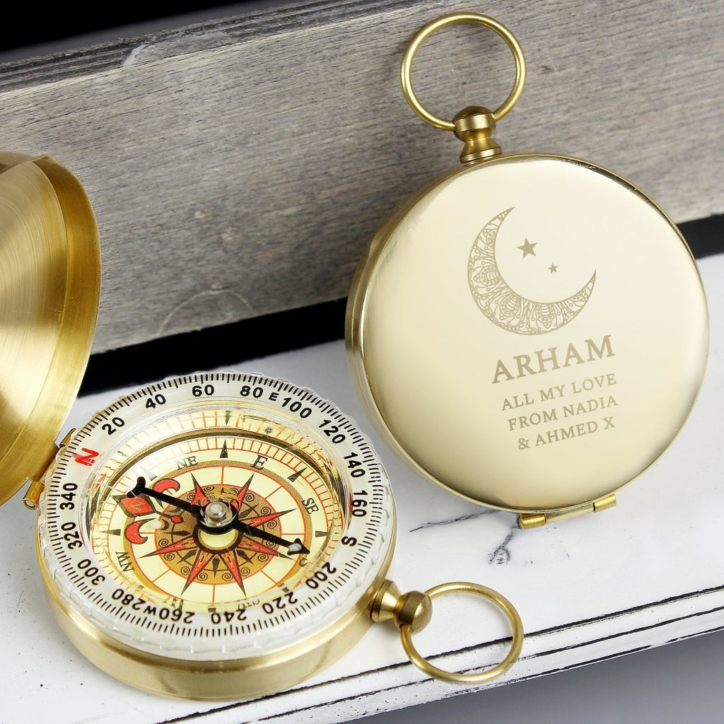 Personalised Eid and Ramadan Keepsake Compass - Engraved Memories