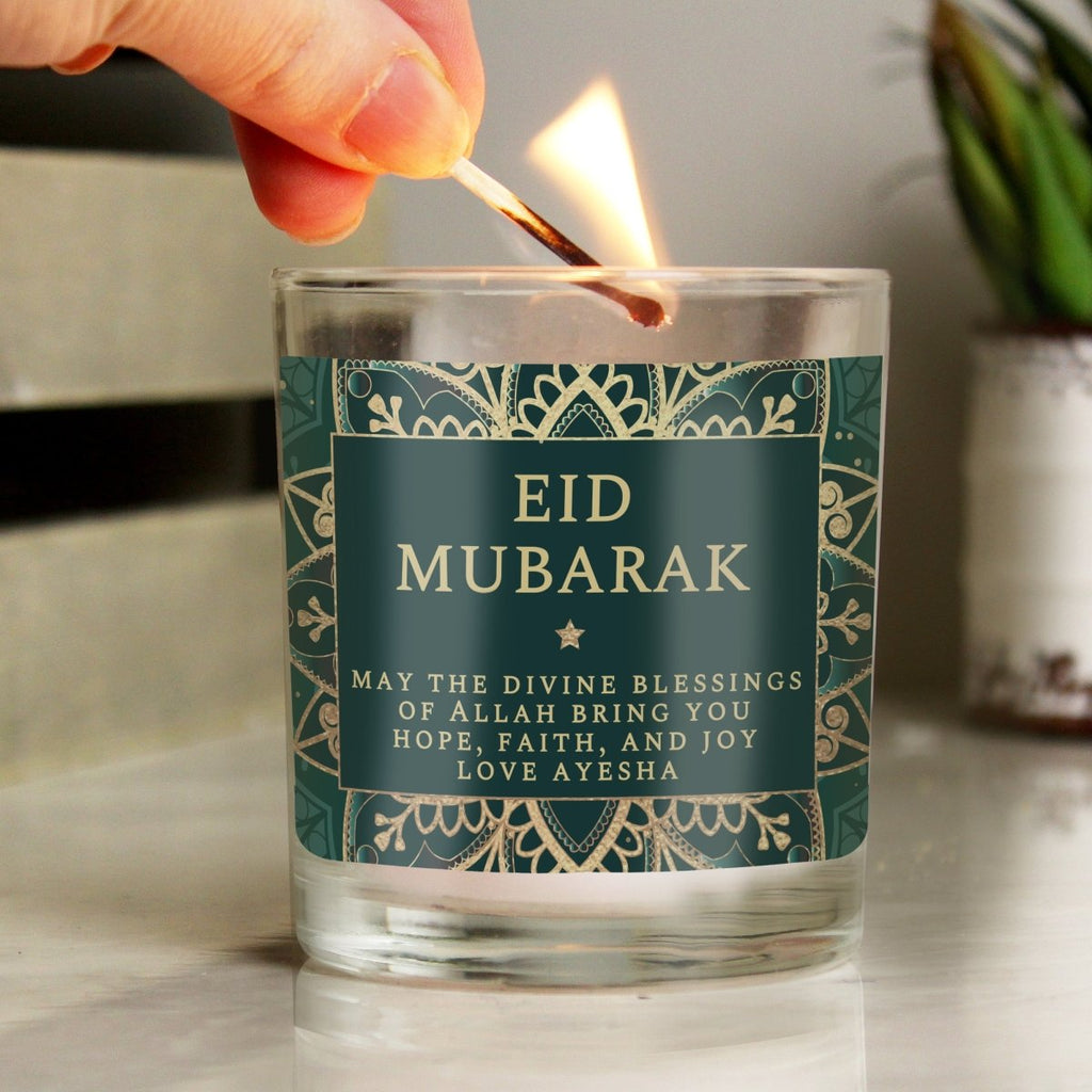 Personalised Eid and Ramadan Scented Jar Candle - Engraved Memories