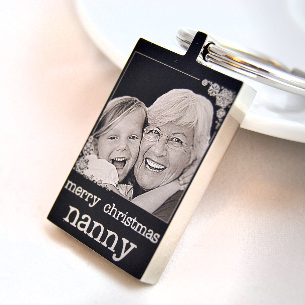 Personalised Engraved NANA / PAPA, Grandparents Christmas Keyrings