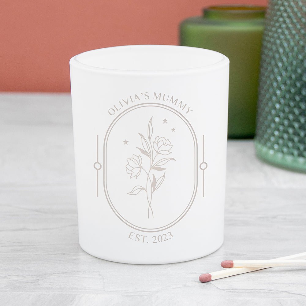 Personalised Floral Frame Candle Holder - Engraved Memories