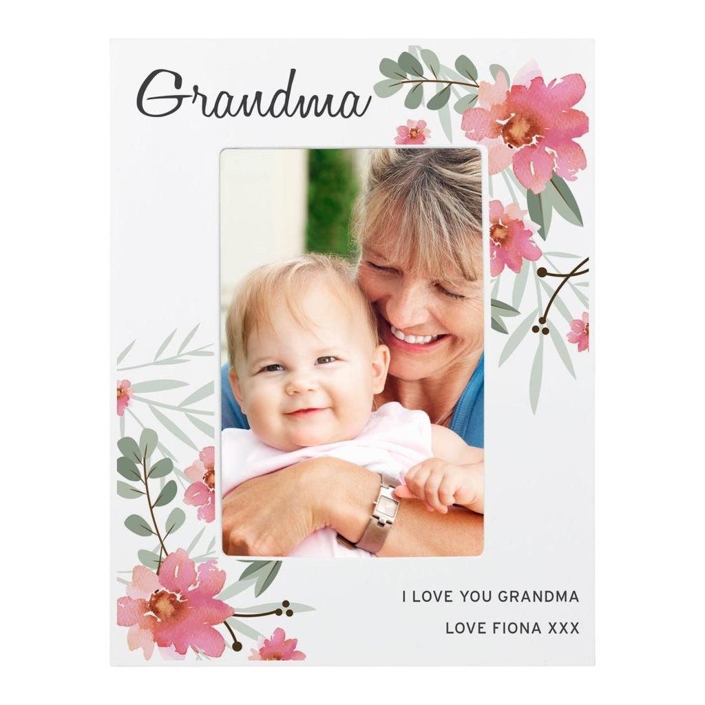 Personalised Floral Sentimental 6x4 Wooden Photo Frame - Engraved Memories