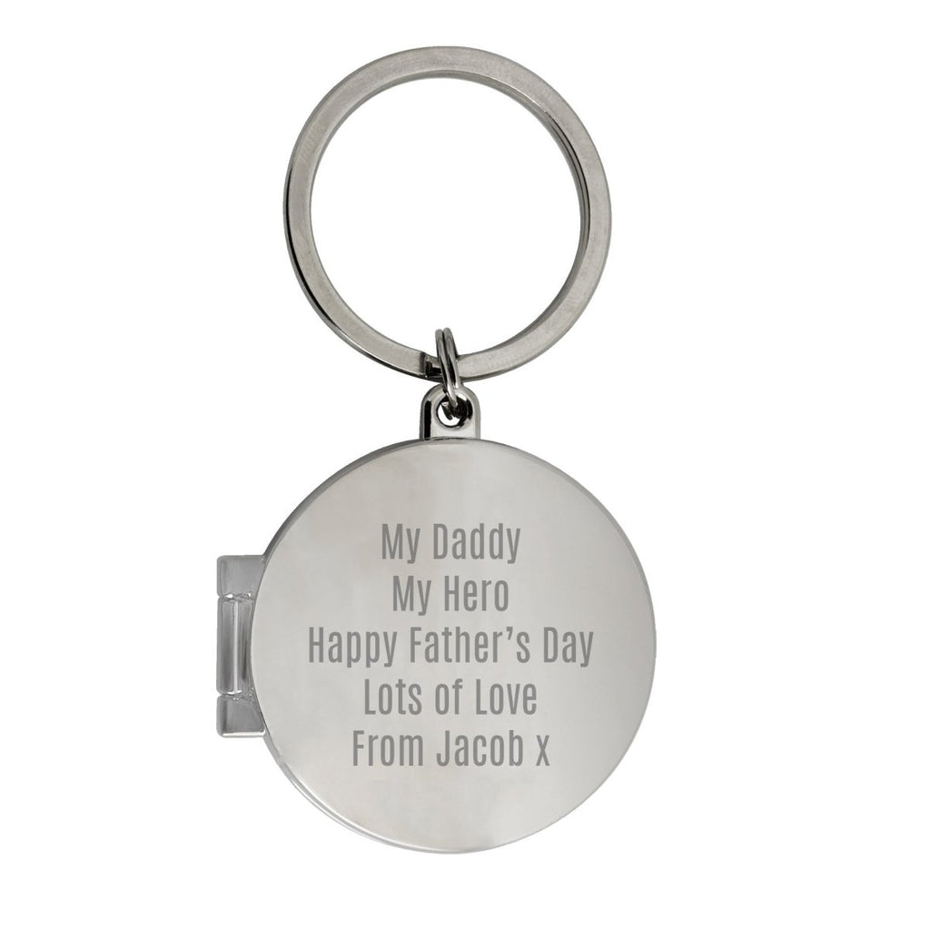 Personalised Free Text Round Photo keyring - Engraved Memories