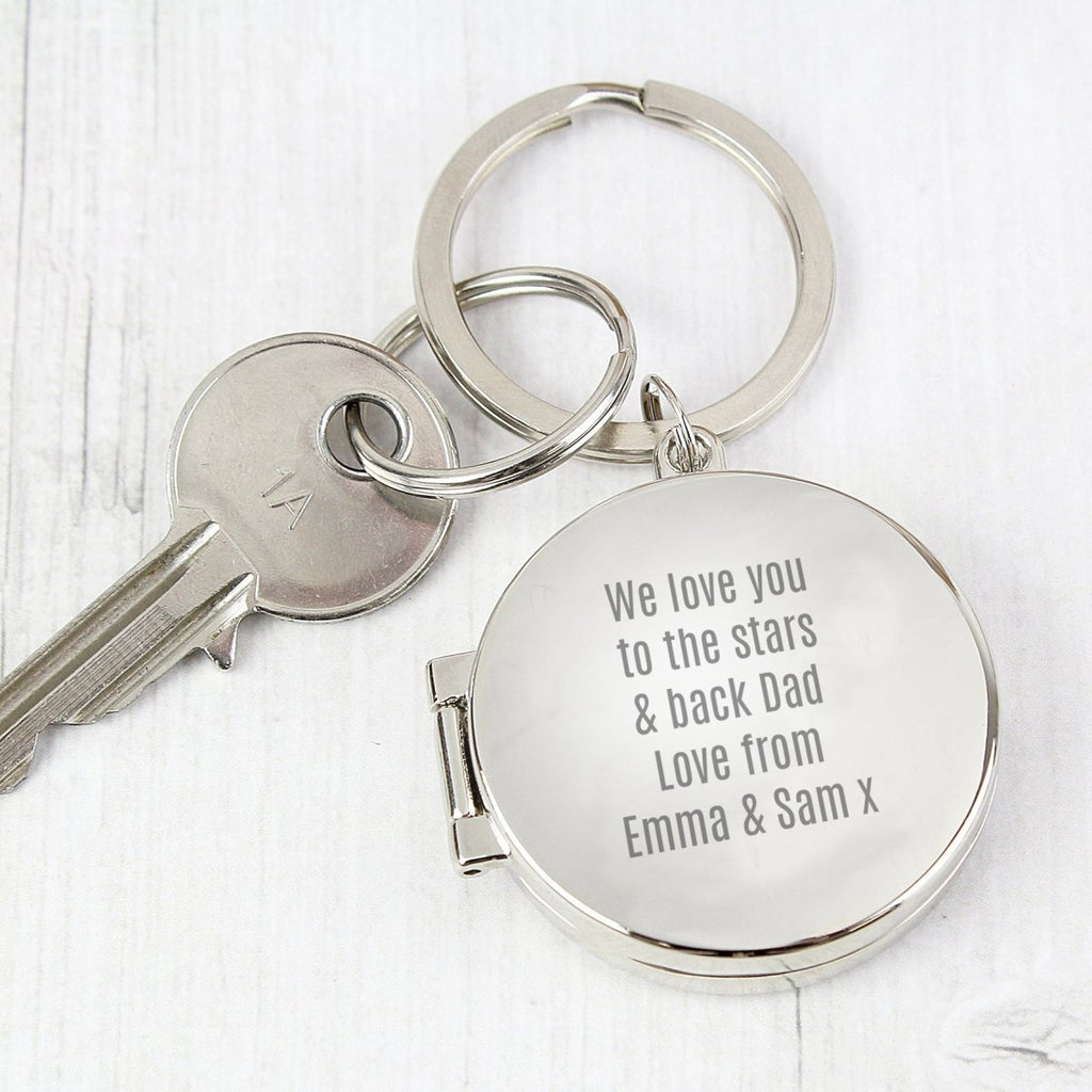 Personalised Free Text Round Photo keyring - Engraved Memories