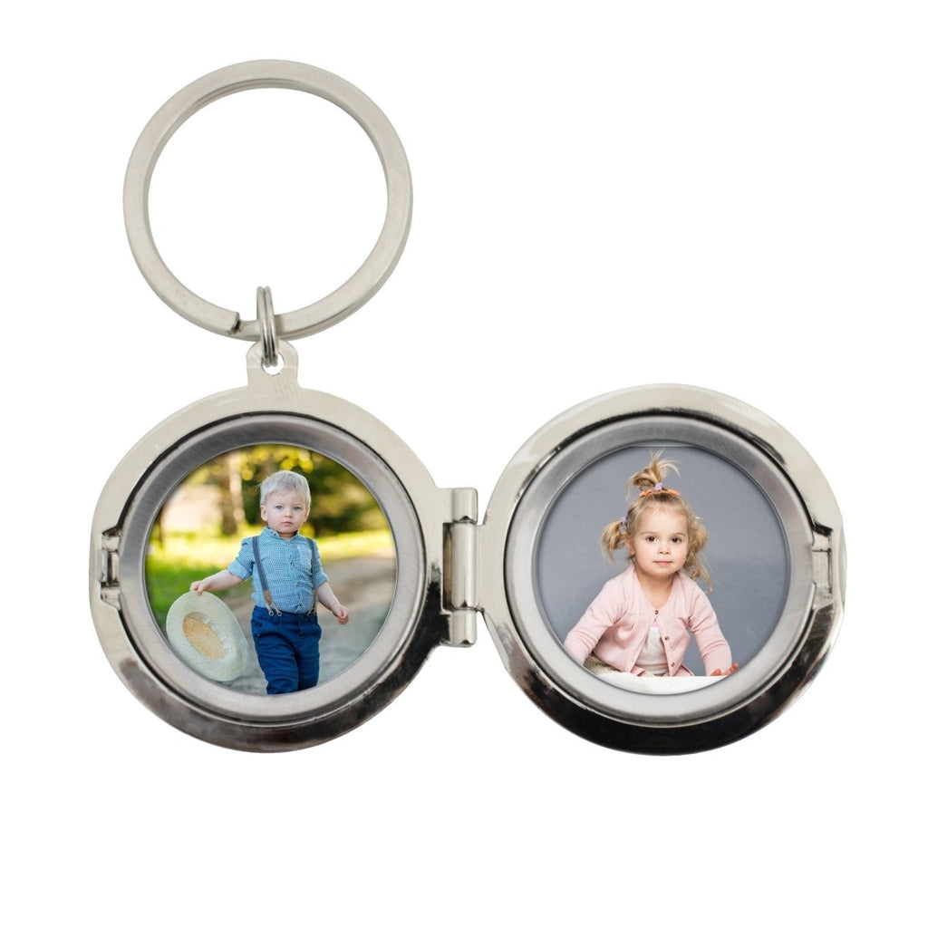 Personalised Free Text Round Photo keyring - Engraved Memories