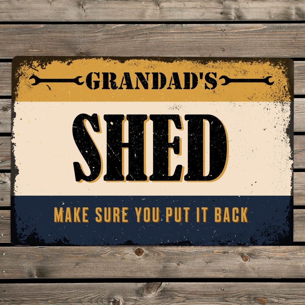 Personalised Garage Metal Sign, Father's day Gift for Men - Engraved Memories