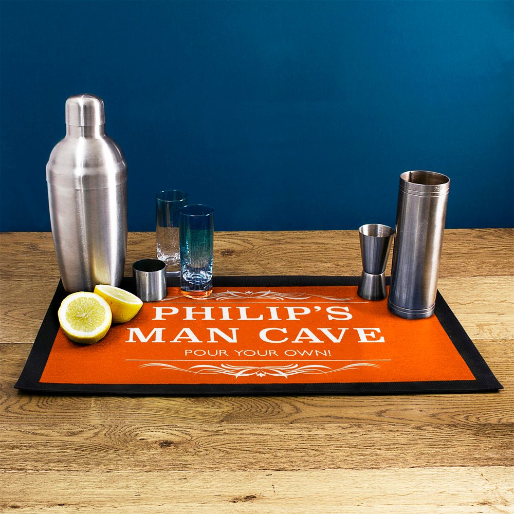 Personalised Gentlemen's Man Cave Bar Mat - Engraved Memories