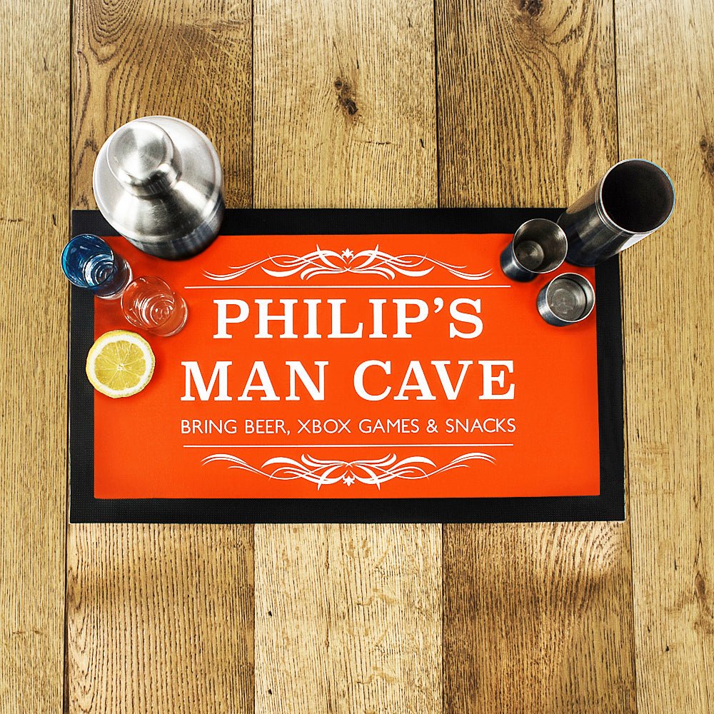 Personalised Gentlemen's Man Cave Bar Mat - Engraved Memories