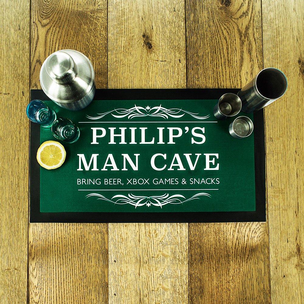 Personalised Gentlemen's Man Cave Bar Mat - Engraved Memories