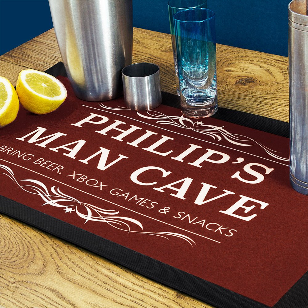 Personalised Gentlemen's Man Cave Bar Mat - Engraved Memories