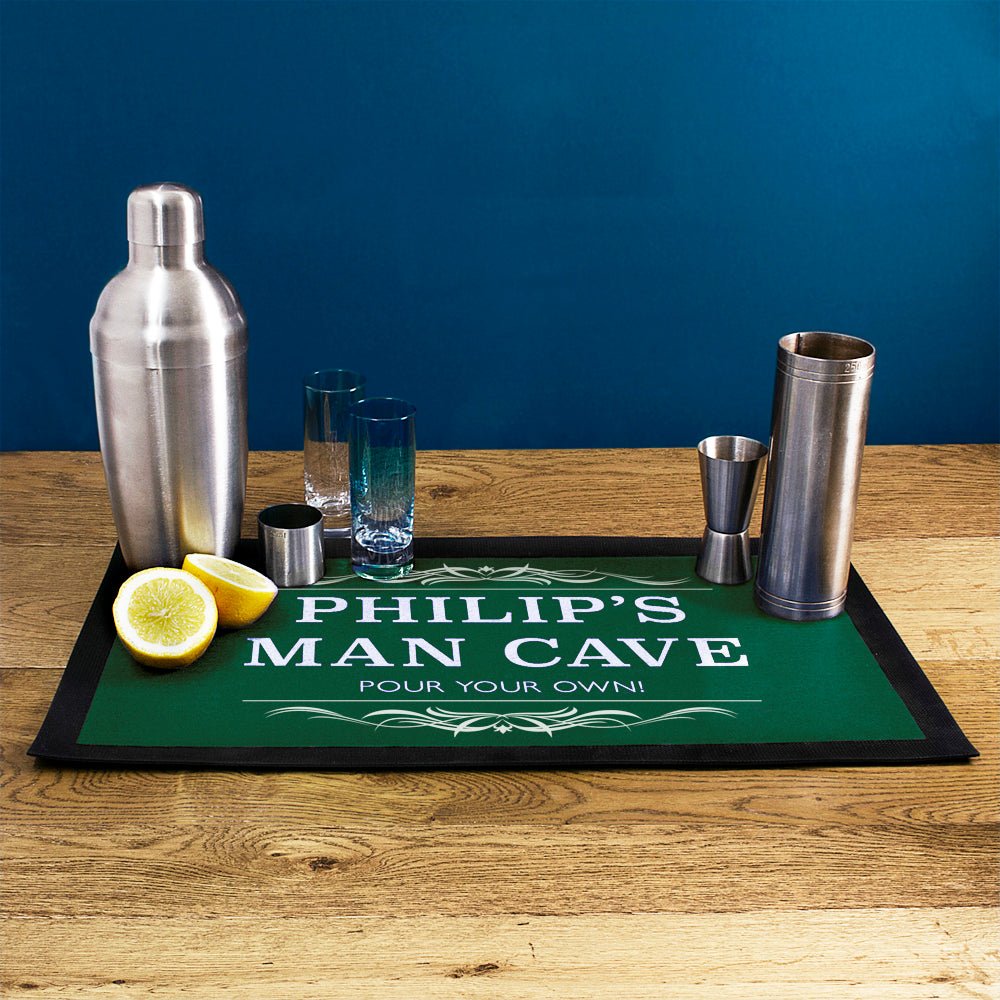 Personalised Gentlemen's Man Cave Bar Mat - Engraved Memories