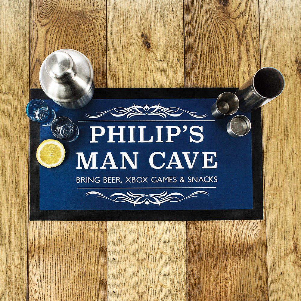 Personalised Gentlemen's Man Cave Bar Mat - Engraved Memories