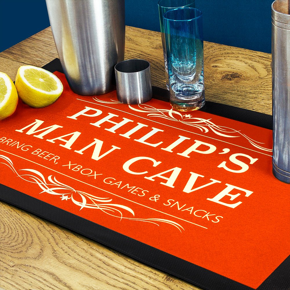 Personalised Gentlemen's Man Cave Bar Mat - Engraved Memories