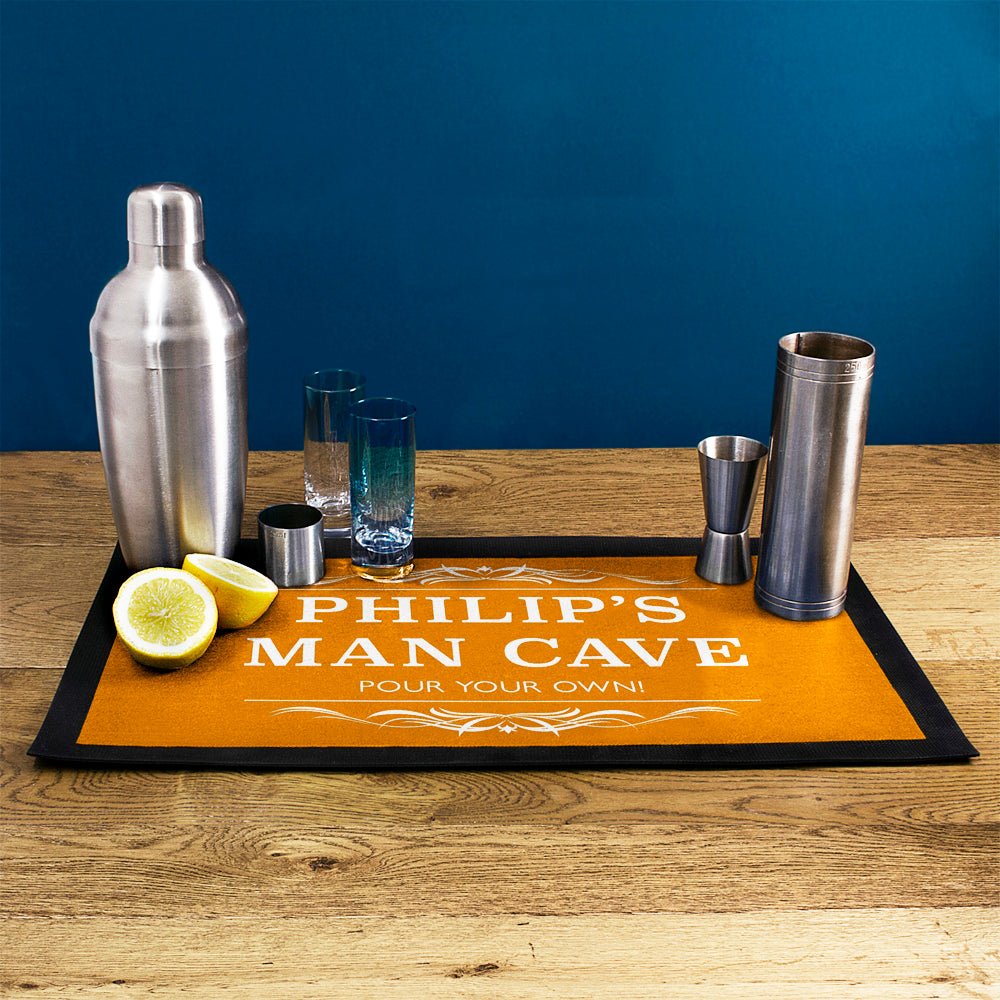 Personalised Gentlemen's Man Cave Bar Mat - Engraved Memories