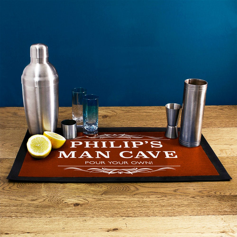 Personalised Gentlemen's Man Cave Bar Mat - Engraved Memories