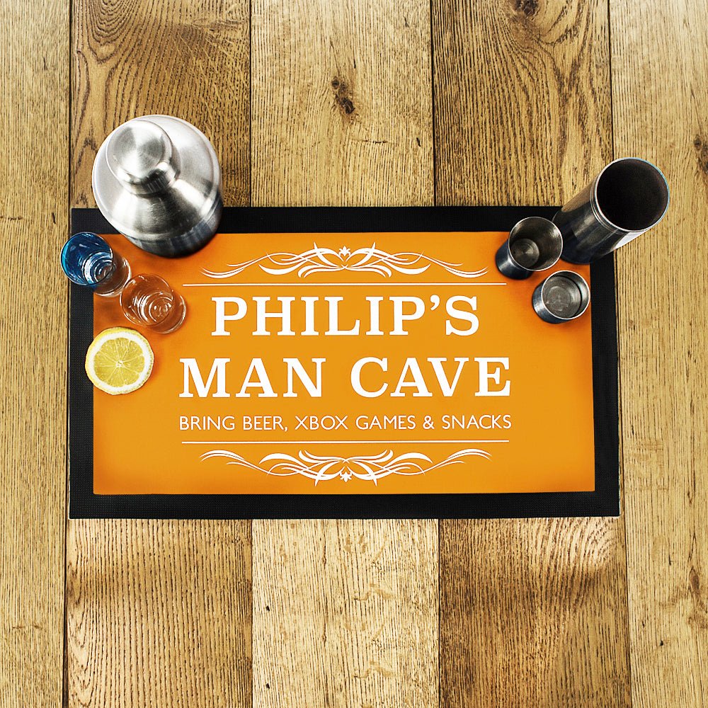 Personalised Gentlemen's Man Cave Bar Mat - Engraved Memories