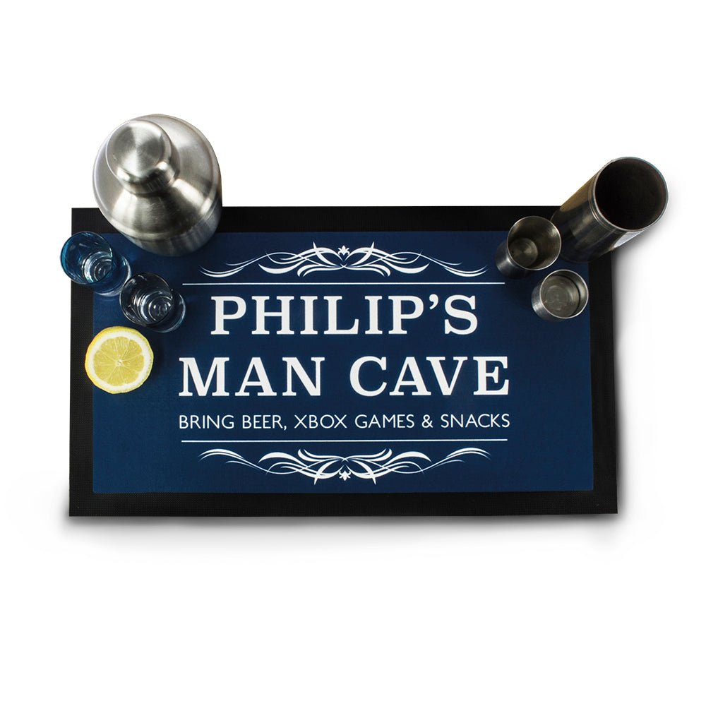 Personalised Gentlemen's Man Cave Bar Mat - Engraved Memories