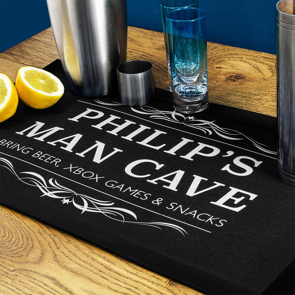 Personalised Gentlemen's Man Cave Bar Mat - Engraved Memories