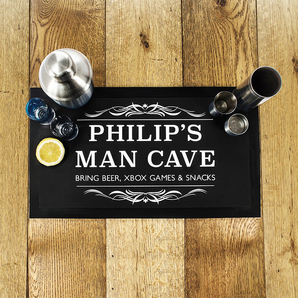 Personalised Gentlemen's Man Cave Bar Mat - Engraved Memories