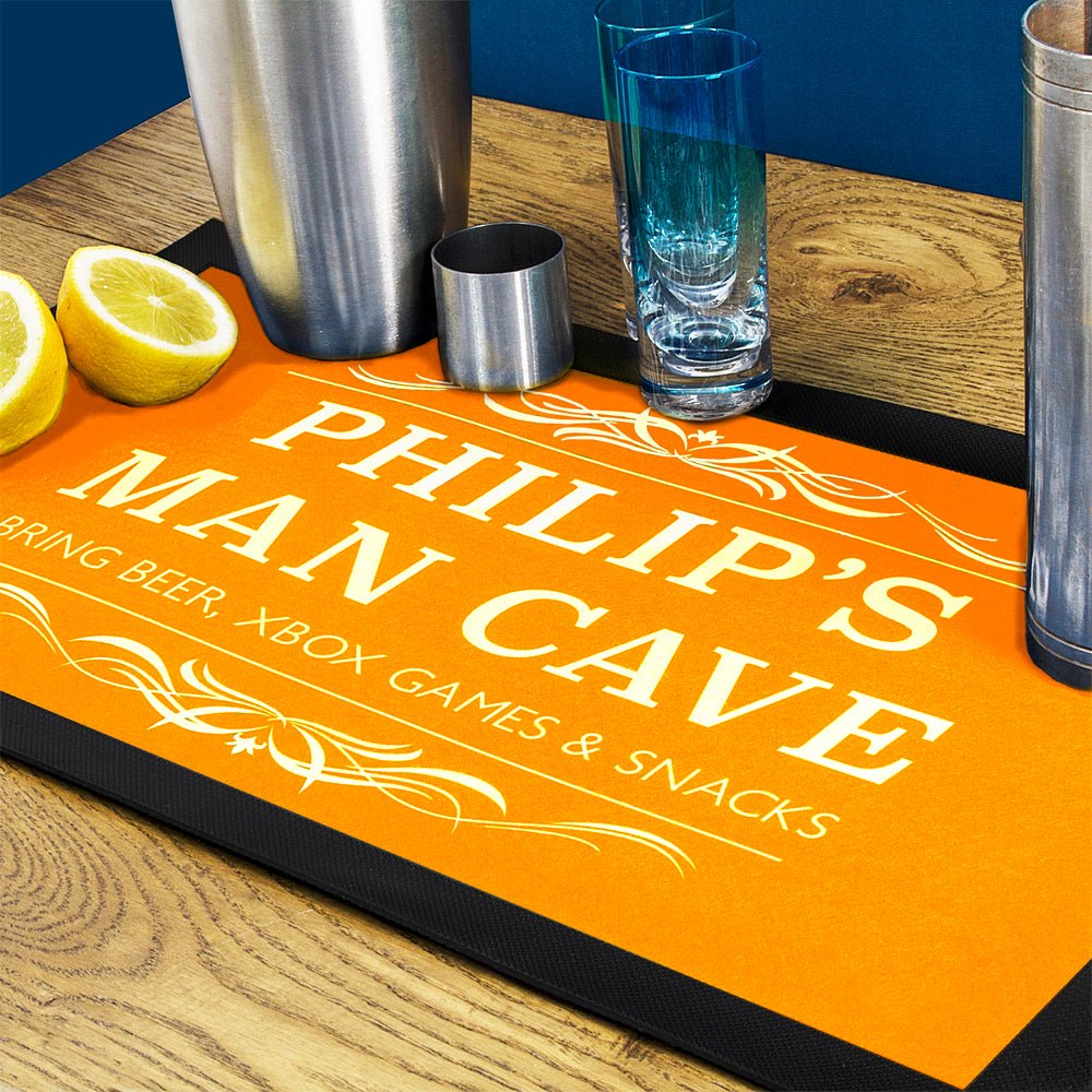 Personalised Gentlemen's Man Cave Bar Mat - Engraved Memories