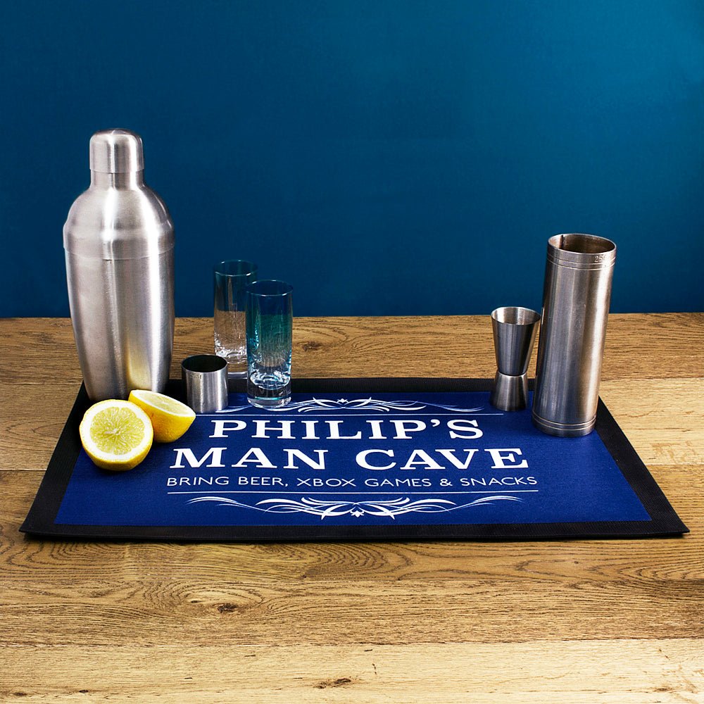 Personalised Gentlemen's Man Cave Bar Mat - Engraved Memories